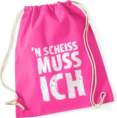 Produktbild von Turnbeutel mit Spruch "n Scheiß muss ich" Hipster Beutel Tasche Jutebeutel Gymbag