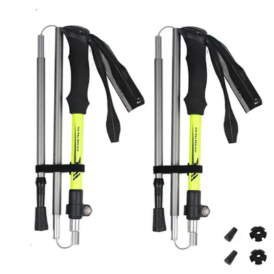 Produktbild von Klappbare Trekkingstöcke,Anti Rutsch EVA Griff und Wolframspitze Wanderstöcke ur 270g ,Verstellbar 150-195cm
