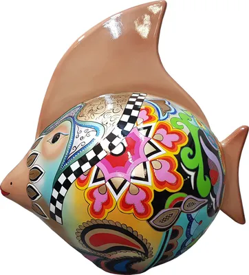 Produktbild von Wohn Deko Skulpturen Statuen Figuren Abstrakte Fisch Figur Handarbeit Dekoration