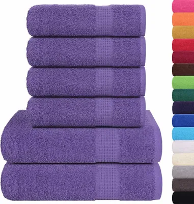 Produktbild von vidaXL 6-tlg. Handtuch-Set FROGN Lila 360 g/m²