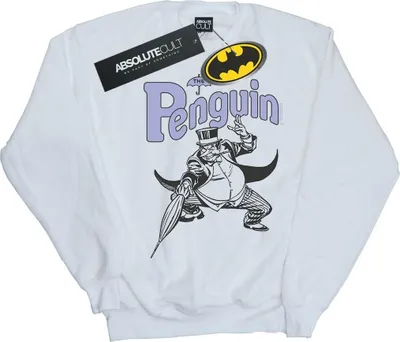 Produktbild von DC Comics - "Penguin Mono Action Pose" Sweatshirt für Herren BI51112 (L) (Weiß)