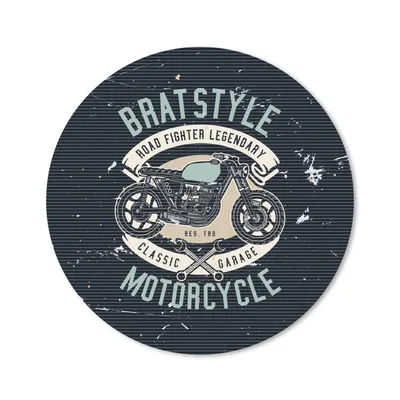 Produktbild von MuchoWow® Mauspad Mousepad Mancave - Motorrad - Retro - Zeichnung 50x50 cm - Mousepads - Maus Mat - Pad - Mausunterlage - Vinyl