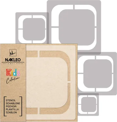 Produktbild von Schablonen Malen für Kinder, 5 Stück Set 9x9 cm bis 34x34 cm Abgerundet Quadratisch Retro, Wiederverwendbare Kunststoff für Kinderzimmer Malvorlage Raumdekoration