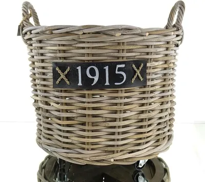 Immagine prodotto di VAN DER LEEDEN Cesto per legna da ardere in rattan con rotelle Ø 50 cm