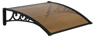 Produktbild von Türvordächer für den Außenbereich, Eingangsvordach, 31,5 x 47 Zoll große Türvordächer, Fenstervordach für den Außenbereich mit Kunststoff-Stahl-Halterung, UV-, Regen- und Schneeschutz