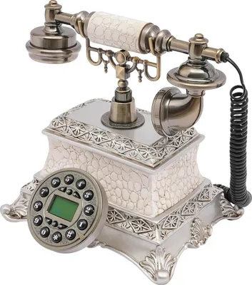 Obrázek produktu pro Otočný telefon, vintage design, moderní funkčnost, BÍLÁ
