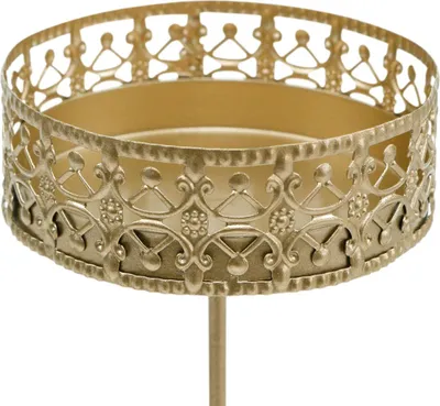 Produktbild von Florale Kerzenhalter Goldener Vintage-Stil Ø7,4cm H12,5cm 4er Set Antik-Dekoration, 4 Stück