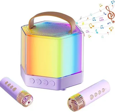Produktbild von Kleine Kinder-Karaokemachine mit 2 Mikrofonen, für Kinder von 3 bis 12 Jahren, Mini-Karaokspielzeug, ein großartiges Geschenk für Kinder von 5 bis 11 Jahren.