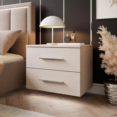 Produktbild von Hängender Nachttisch LINA KASCHMIR 2S LED mit Griff in Silber Chrom