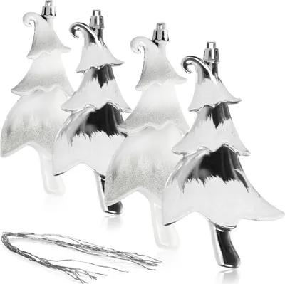 Produktbild von com-four® 4x Christbaumanhänger "Tannenbaum" - Christbaumschmuck zum Anhängen - Weihnachtsbaum-Anhänger in Tannenbaum-Form - bruchfest