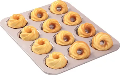 Produktbild von CANDeal Mini-Kuchenform Mit 12 Vertiefungen, Geriffelte Rohrform, Antihaft-Kuchenbackform, 2,8 Zoll, Dicker Kohlenstoffstahl