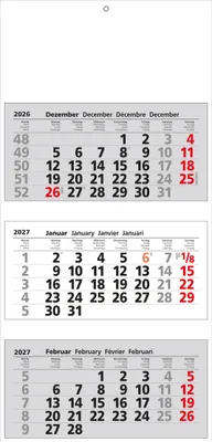 Produktbild von 2027 GÜSS 3-Monatskalender einzelne Monatsblöcke