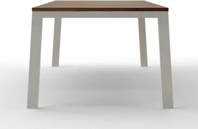 Image de Table à manger Teako Design Caldonazzo en teck et acier inoxydable 220x100x76 cm