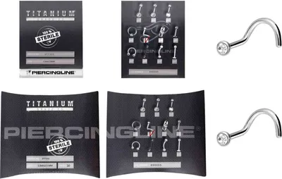 Produktbild von Nasenpiercing, Nasenstecker Sterilisierter Titan Nasenstecker FLACHE KRISTALLDISC