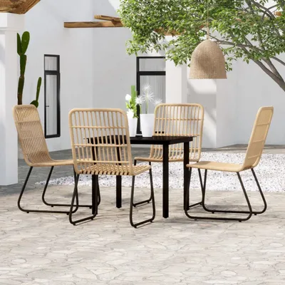 Immagine prodotto di Maison Exclusive - Set da pranzo da giardino in rovere, 5 pezzi