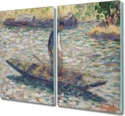 Produktbild von Coloray Schneidebrett Herdabdeckplatte 2x30x52 cm Kochplattenabdeckung Hackbrett Küchenbrett - Fischer Seurat