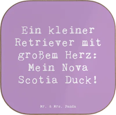 Produktbild von Mr. & Mrs. Panda Untersetzer für Gläser Spruch Nova Scotia Duck Herz - Lavendeltraum - Geschenk, Hundeliebhaber, Hunderassen Beschreibung, Hunde, Hunderasse, Toller
