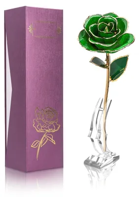 Immagine prodotto di Rosa d'Oro, placcata in oro 24 carati - Fiore eterno - Decorazione unica - Set regalo - Facile da mantenere - Forma del fiore realistica