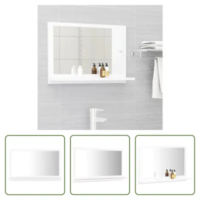 Produktbild von The Living Store Badspiegel Weiß 60x10,5x37 cm Holzwerkstoff