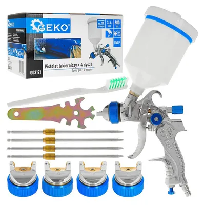 Immagine prodotto di Pistola per verniciare a spruzzo ,capacità 600 ml e 4 ugelli 1.4-1.7-2.0-2.5 mm,HVLP