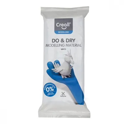 Obrázek produktu pro Creall modelovací hmota DO&DRY hypoalergenní samotvrdnoucí 1 kg bílá