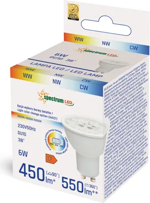 Produktbild von Spectrum GU10 LED Spot Lampe 6W 550lm 6000K 230V