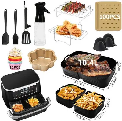Obrázok produktu pre Kompletná sada príslušenstva pre systémy Airfryer – bez obsahu BPA – sada príslušenstva pre dvojité zariadenia Airfryer