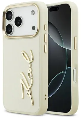 Immagine prodotto di Karl Lagerfeld - Custodia rigida con logo Script per iPhone 17 Pro - beige