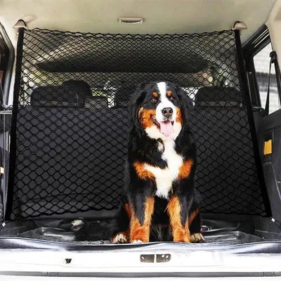 Produktbild von Ibenzoa® Sicherheitsnetz für Haustiere im Auto – doppellagiges Trennnetz aus Oxford-Stoff & Nylon, verstellbares Mesh, 120 x 85 cm, universal