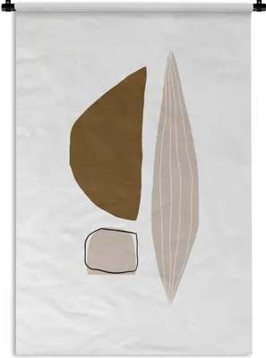 Produktbild von MuchoWow® Wandteppich Wandbehang Abstrakt - Formen - Linienkunst 120x180 cm Tapisserie Dekoration Wandtuch - Schlafzimmer - Dekorationen für das Haus