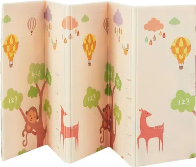 Produktbild von Juskys Kinder Spielmatte Jakob 180x200 cm Tiere - XXL Matte für Babys - Schaumstoff Spielteppich faltbar, soft & wendbar - Boden - Krabbelmatte Beige