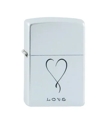Produktbild von ZIPPO - L O V E - Satin Chrome Silber - Love Liebe Sturmfeuerzeug nachfüllbar Benzin 60001335