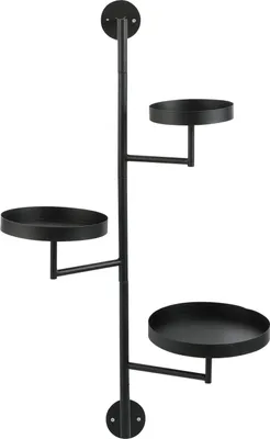 Produktbild von Mica Decorations Perry Wandregal - L30 x B23 x H80 cm - Metall - Schwarz