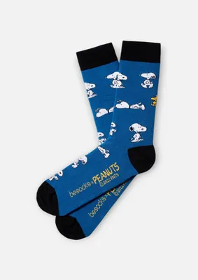 Produktbild von BeSocks Bio-Baumwollsocken - Snoopy, Farbe blau, Größe 36-40
