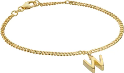 Produktbild von trendor 21602-W Mädchen-Armband mit Buchstabe W 925 Silber Vergoldet