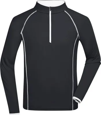 Produktbild von Langarm Funktionsshirt für Fitness und Sport black/white, Gr. S