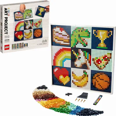 Produktbild von LEGO Art Gemeinsames Kunstprojekt, Bastelset & Canvas-Wanddeko für Erwachsene & Kinder, 4138 Teile, 36 Bildoptionen, baubare Farbpalette, 40 cm²