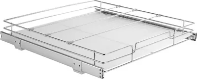 Zdjęcie produktu dla Organizer do szafki wysuwanej o wymiarach 20" x 21", wytrzymałe wysuwane półki do spiżarni, chromowane stalowe szuflady wysuwane, wysuwane szuflady do przechowywania w domu, wewnątrz szafki kuchennej, łazience, pod zlewem