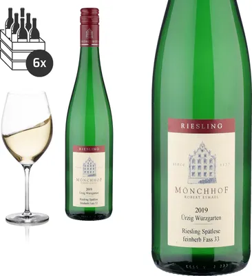 Produktbild von 6er Karton 2019 Ürzig Würzgarten Riesling Spätlese feinherb Fass 33 Weingut Mönchhof - Weißwein