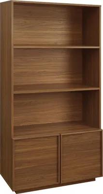 Immagine prodotto di Libreria effetto legno con 2 ante a 5 livelli, Noce