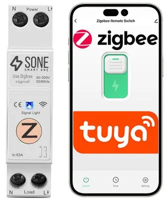 Produktbild von Sone Zigbee 16A Relais Schalter für Hutschiene TUYA Smart