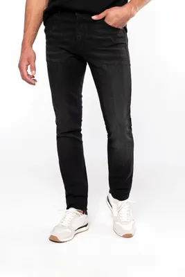 Image de Kariban Pantalon en jean pour hommes Basic Stretch Regular Fit Denim, Taille:38, Couleur:Black Rinse