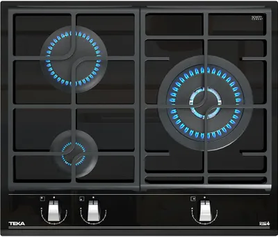 Produktbild von Teka GZC 63310, Schwarz, Integriert, 60 cm, Gaskochfeld, Glaskeramik, 3 Zone(n)