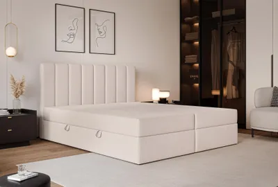 Image de Lit rembourré LEO 200 × 200 cm, lit double / lit pour adolescent, lit classique, lit avec coffre de rangement et surmatelas, coloris gris, Herbi 45