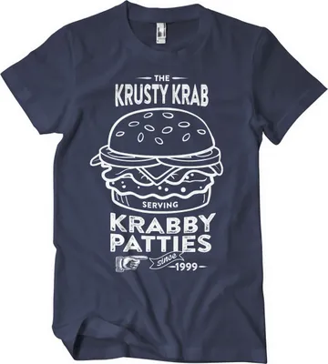Produktbild von The Krusty Krab Serving Krabby Patties T-Shirt - Medium  - Navy