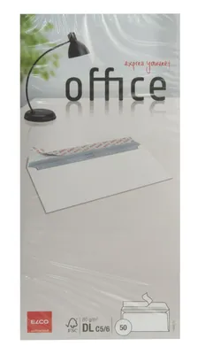 Image de Enveloppe ELCO DIN C5/6, sans fenêtre, autocollante, ouverture sur le côté long, blanche, 80 g/m², impression intérieure grise, 114 x 229 mm, 50 pièces