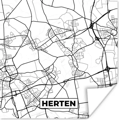 Produktbild von MuchoWow® Poster Karte - Hirsche - Stadtplan 75x75 cm - Wand Dekoration