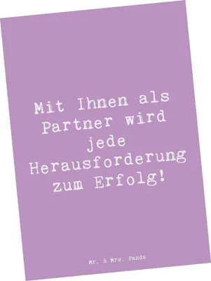 Produktbild von Mr. & Mrs. Panda Postkarte Spruch Erfolgreiche Geschäftspartner - Lavendeltraum - Geschenk, Fotokarte, Grußkarte, schätzen, Danke sagen, Verlässlichkeit, liebevoll