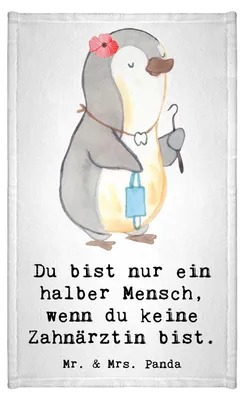 Produktbild von Mr. & Mrs. Panda gäste wc handtuch Zahnärztin Herz - Weiß - Geschenk, Kleines, Frotteetuch, Gästetuch