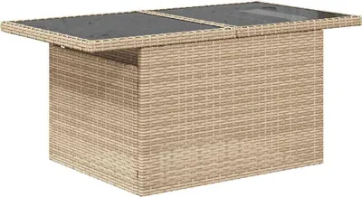 Image de vidaXL Ensemble de canapé de jardin avec coussins avec coussins 9 pcs Beige Poly Rattan